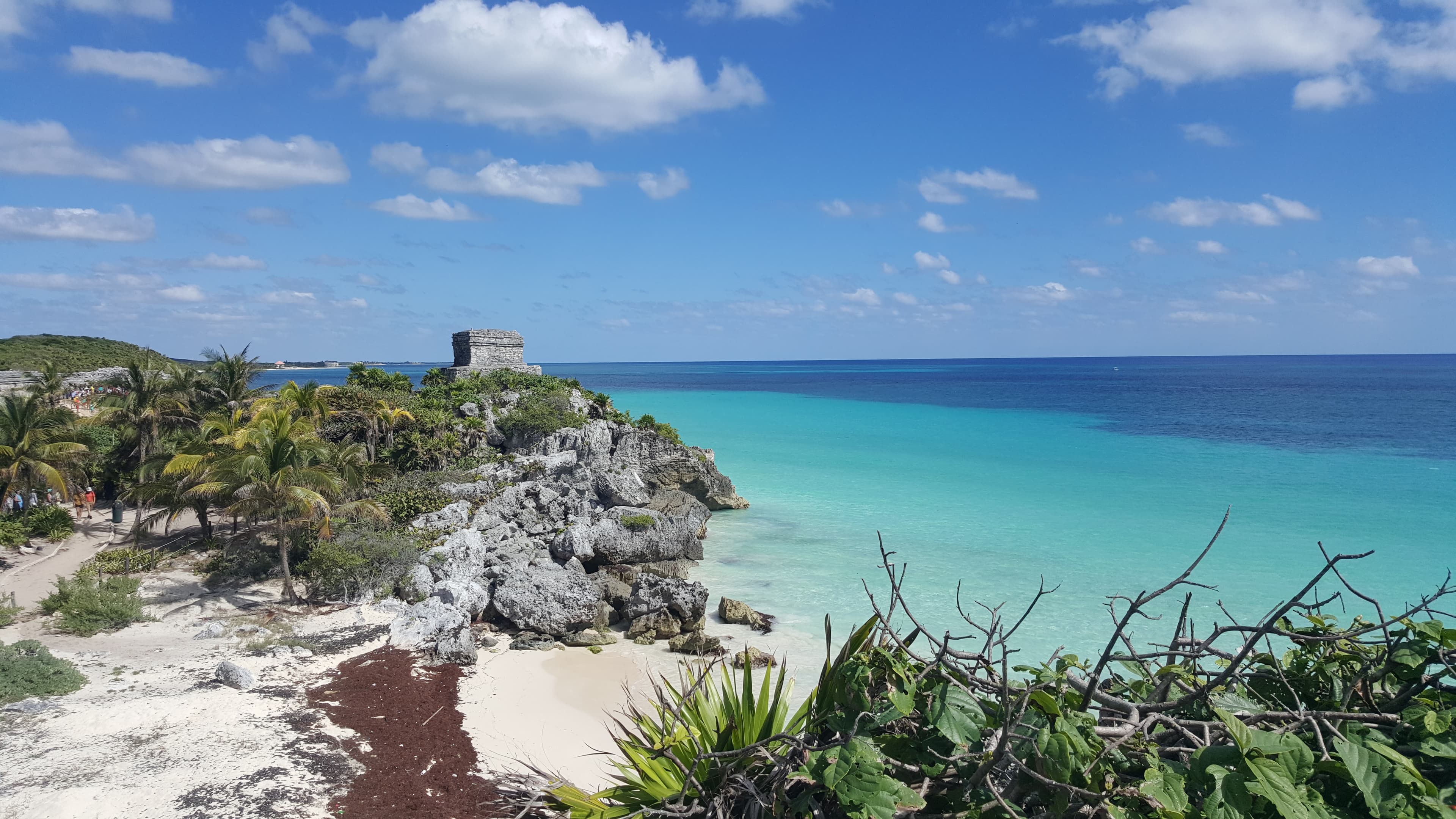 Beach and ruins at Tulum